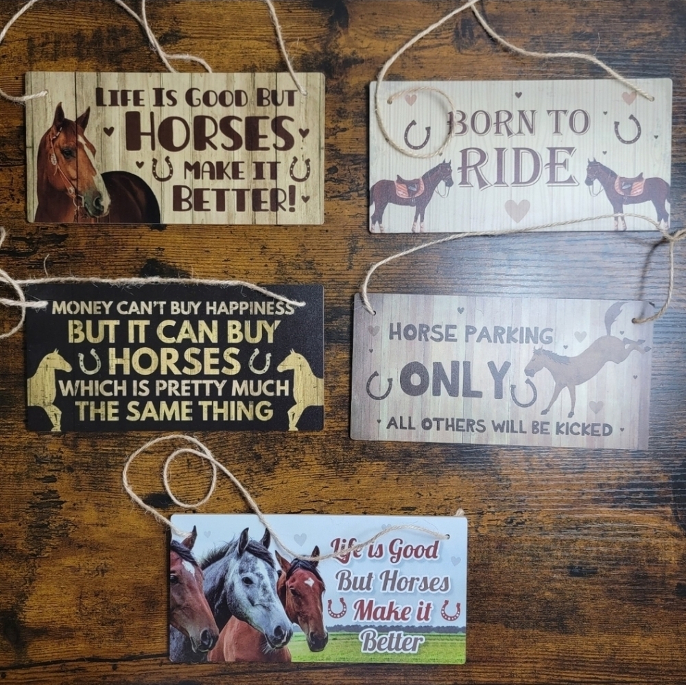 5pcs Rustic Horse-Themed Wall Decor